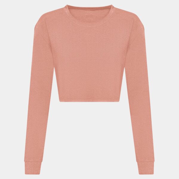 AWDis Ladies Long Sleeve Cropped T-Shirt Thumbnail
