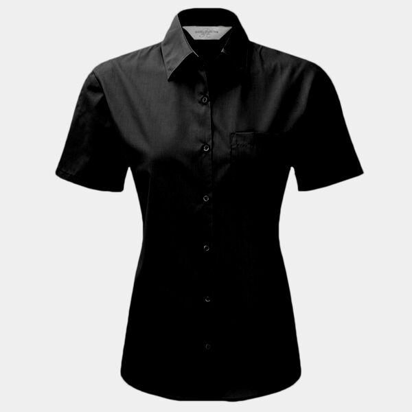 Russell Athletic Collection Ladies Short Sleeve Easy Care Poplin Shirt Thumbnail