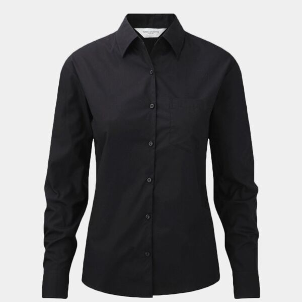Russell Athletic Collection Ladies Long Sleeve Easy Care Cotton Poplin Shirt Thumbnail
