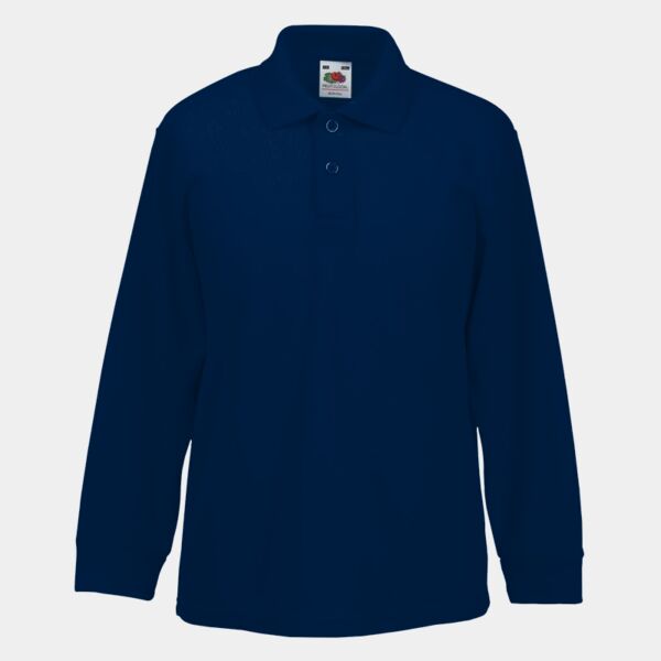 Fruit of the Loom Kids Long Sleeve Poly/Cotton Piqué Polo Shirt Thumbnail