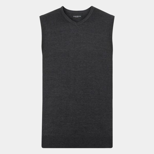 Russell Collection Sleeveless Cotton Acrylic V Neck Sweater Thumbnail