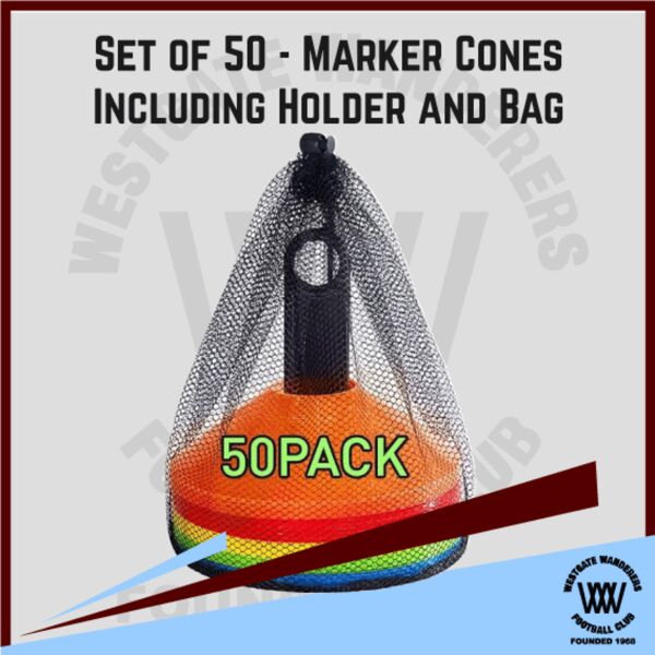 Set of 50 - Marker Cones Including Holder and Bag Thumbnail